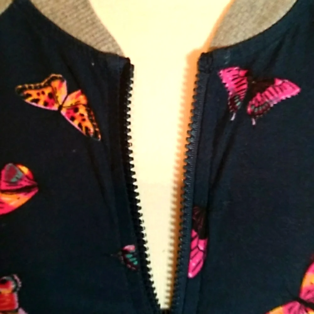 Wonder Nation Girls XL Butterfly Zipper Sweater - Picture 8 of 13